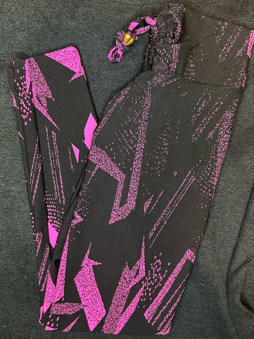 Moving Brazilian Scrunch Butt Leggings Size M Black Pink Abstract High Waist Gym